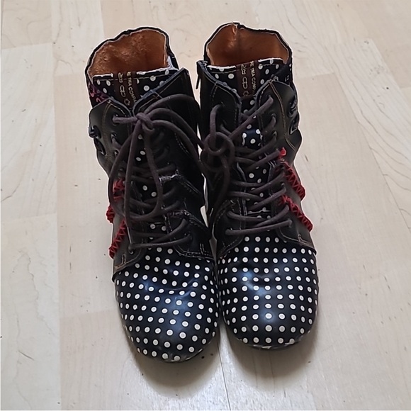 Maia Shoes - Women's Ankle Boots Maia European Punk Leather, Steam Punk, black UNIQUE size 8